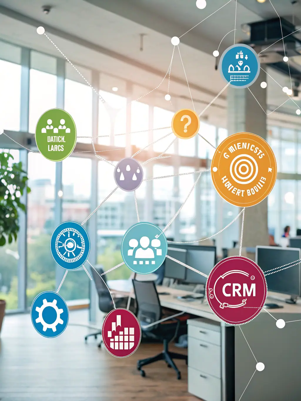 An AI agent seamlessly integrated into a small business's CRM system, automating data entry and task management.