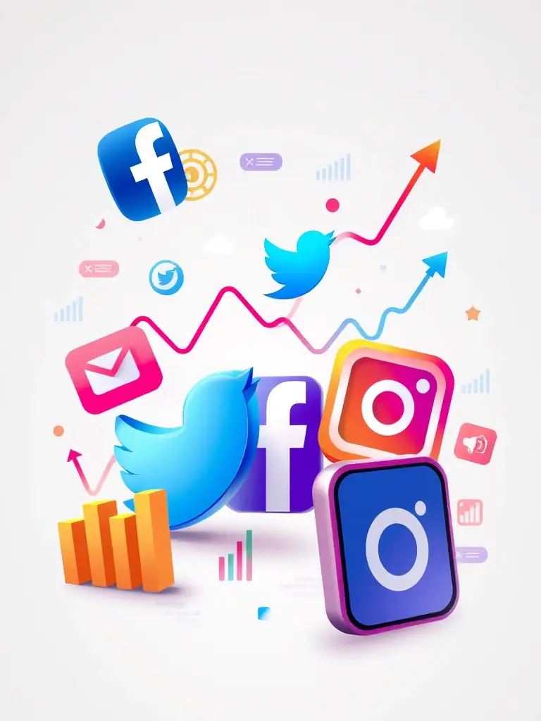 An AI agent managing social media posts and engagement, showing increased brand visibility.