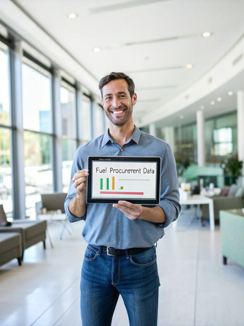 A small business owner reviewing personalized insights and recommendations generated by an AI agent on a tablet.