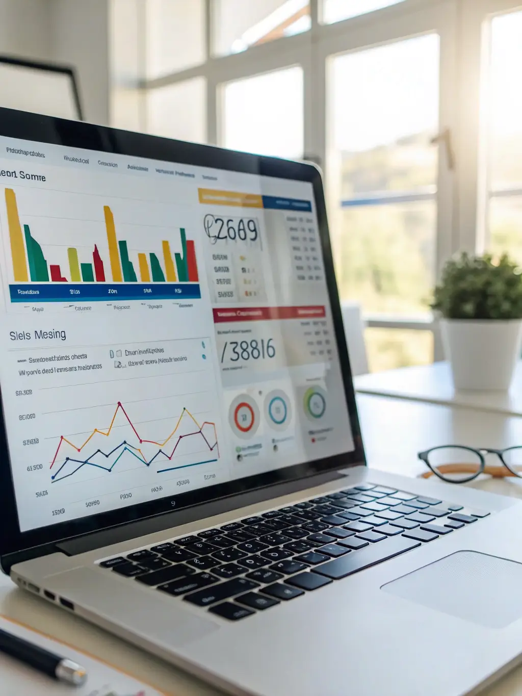 An AI agent analyzing lead data on a dashboard, highlighting qualified leads.